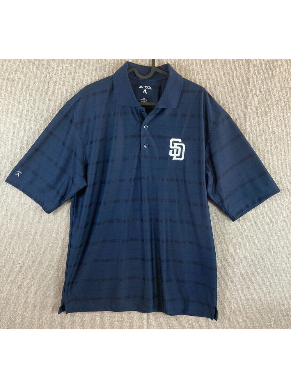 Mens Sz Medium San Diego Pardres Blue Polo Shirt Antigua